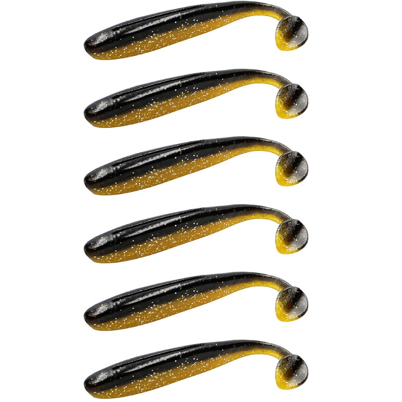 QQ Bộ 6 Mồi Câu Cá Giả Bằng Silicon Mềm Kích Thước 8cm 3.5g Hai Màu Sắc Bắt Mắt