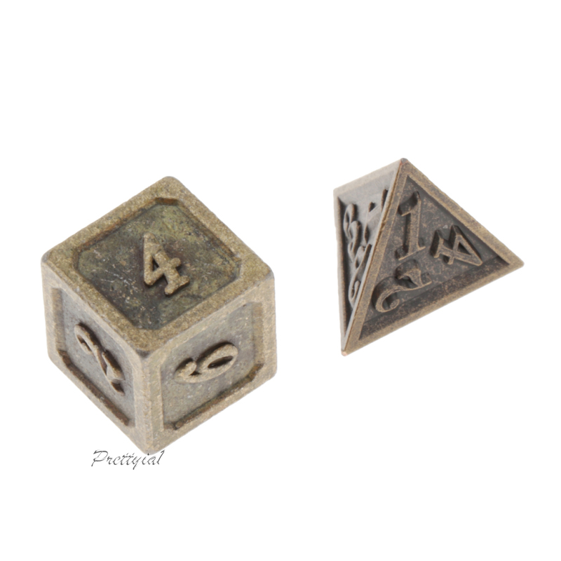 Hạt xí ngầu bằng kim loại phong cách bài RPG DnD độc đáo