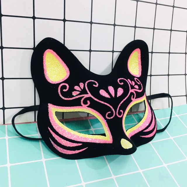 Mặt nạ cáo nửa mặt hoá trang cosplay / mặt nạ hoá trang haloween