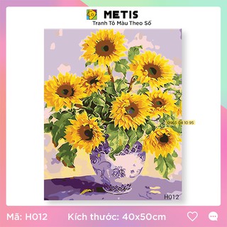 Tranh tô màu theo số Hoa Hướng Dương Treo tường Đẹp Có Khung METIS H012