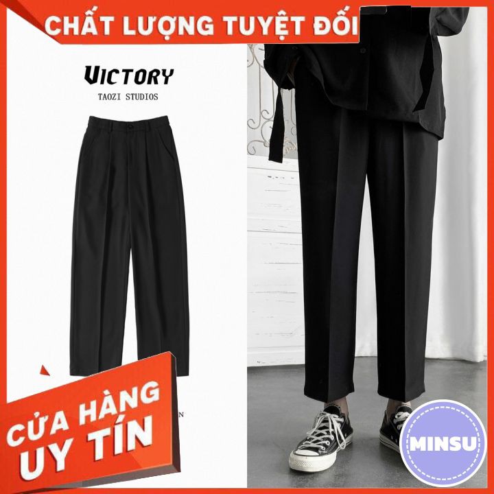QUẦN BAGGY NAM UNISEX 2 Màu ĐEN XÁM phong cách HÀN QUỐC trẻ trung