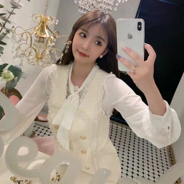 VÁY TWEET , SƠ MI TRẮNG