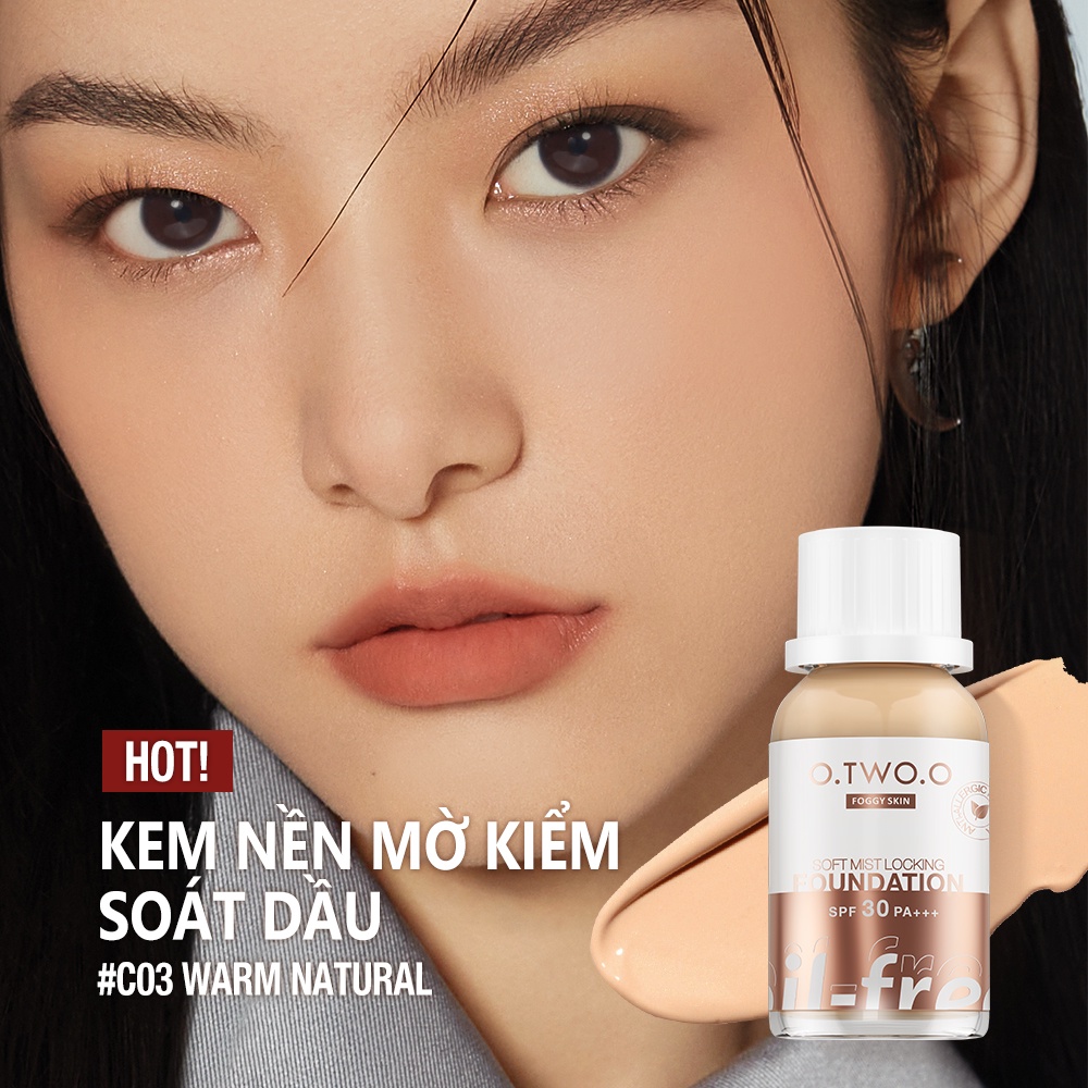 Kem nền kiềm dầu / dưỡng ẩm O.TWO.O SPF30 PA+++ dạng ống nhỏ giọt lâu trôi tự nhiên 69g