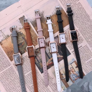 Đồng hồ nữ mặt vuông dây da, mặt chữ nhật cực đẹp, phong cách Hàn Quốc