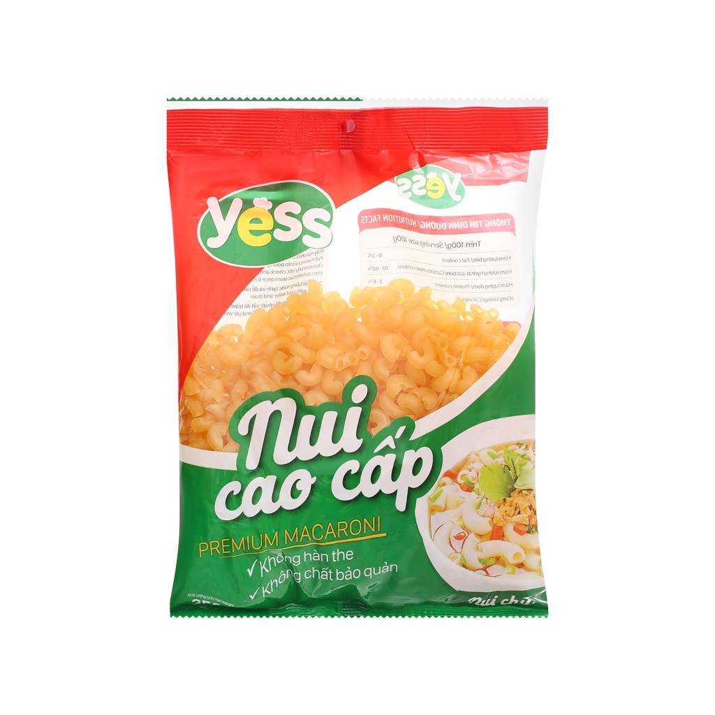 Nui cao cấp chữ C Yess gói 350g