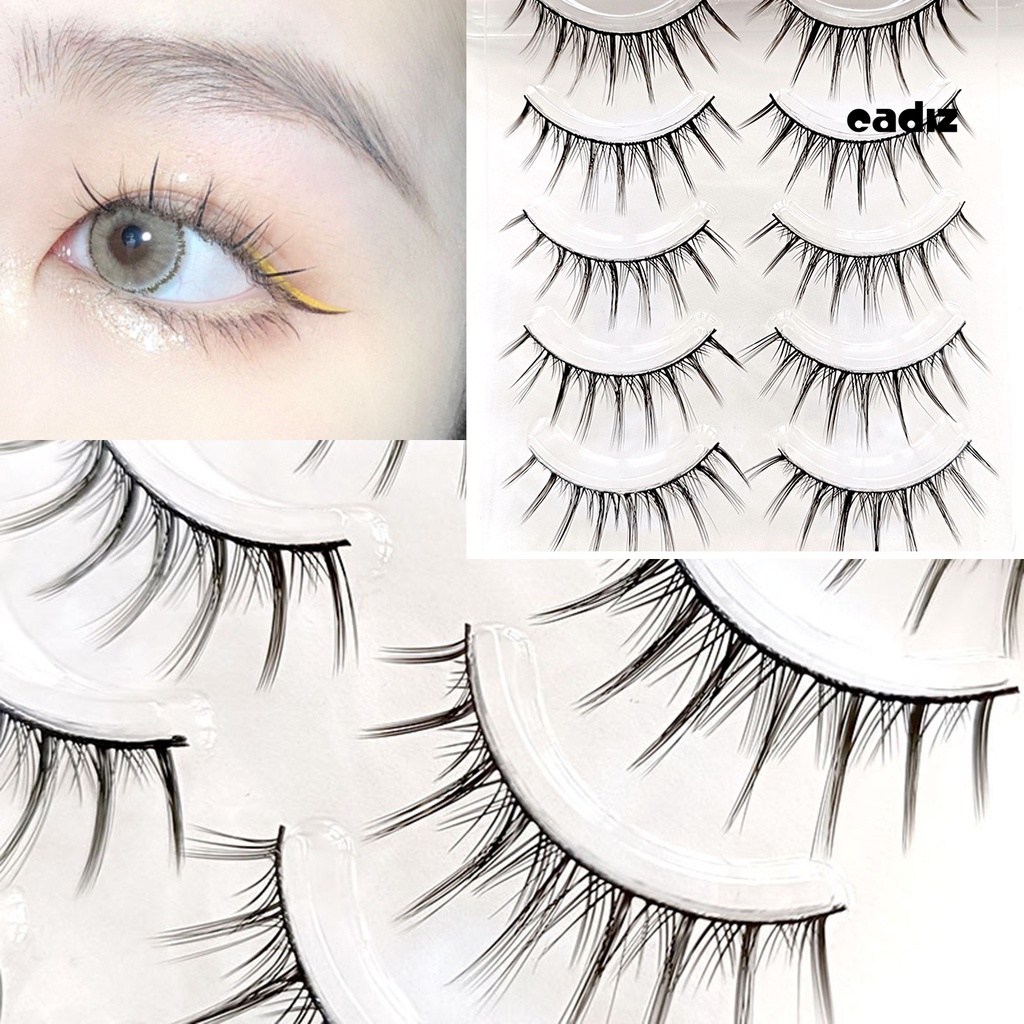 Bộ 5 Cặp Lông Mi Giả Cong Dày 3D Tự Nhiên Dành Cho Hóa Trang Tiệc Tùng