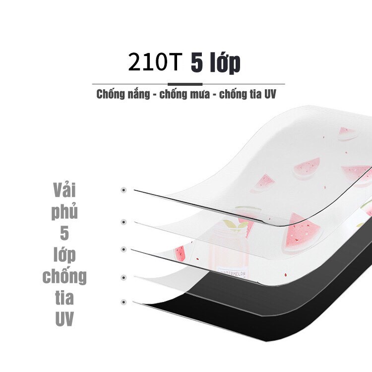Ô dù tự động 2 chiều chống tia UV phủ 5 lớp cao cấp