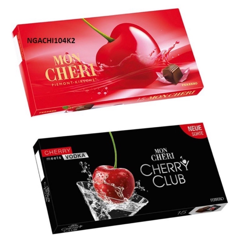 SOCOLA RƯỢU MON CHERI 157G / CHERRY CLUB/ MONCHERI