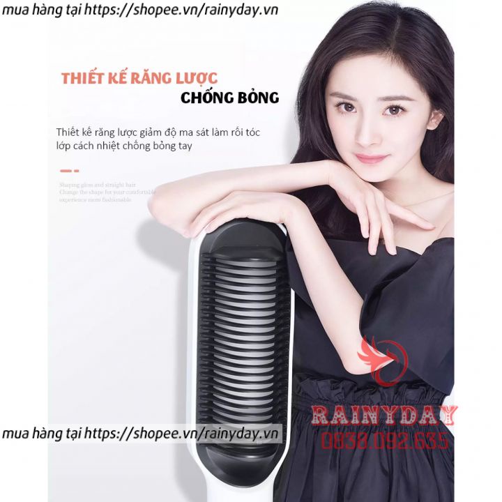 Lược điện chải tóc máy uốn tóc chải thẳng tóc duỗi cụp tóc tạo kiểu siêu tốc chuyên nghiệp