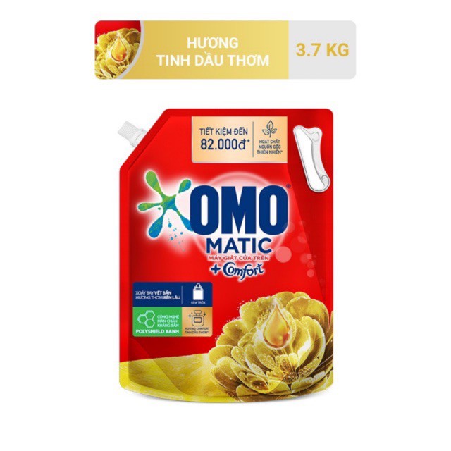 Nước giặt OMO Matic Comfort  cửa trên tinh dầu thơm 3.7Kg