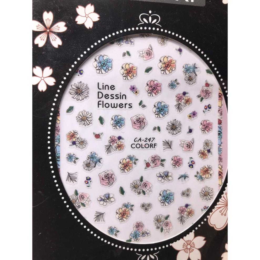 Hình dán móng tay Hoa CA247