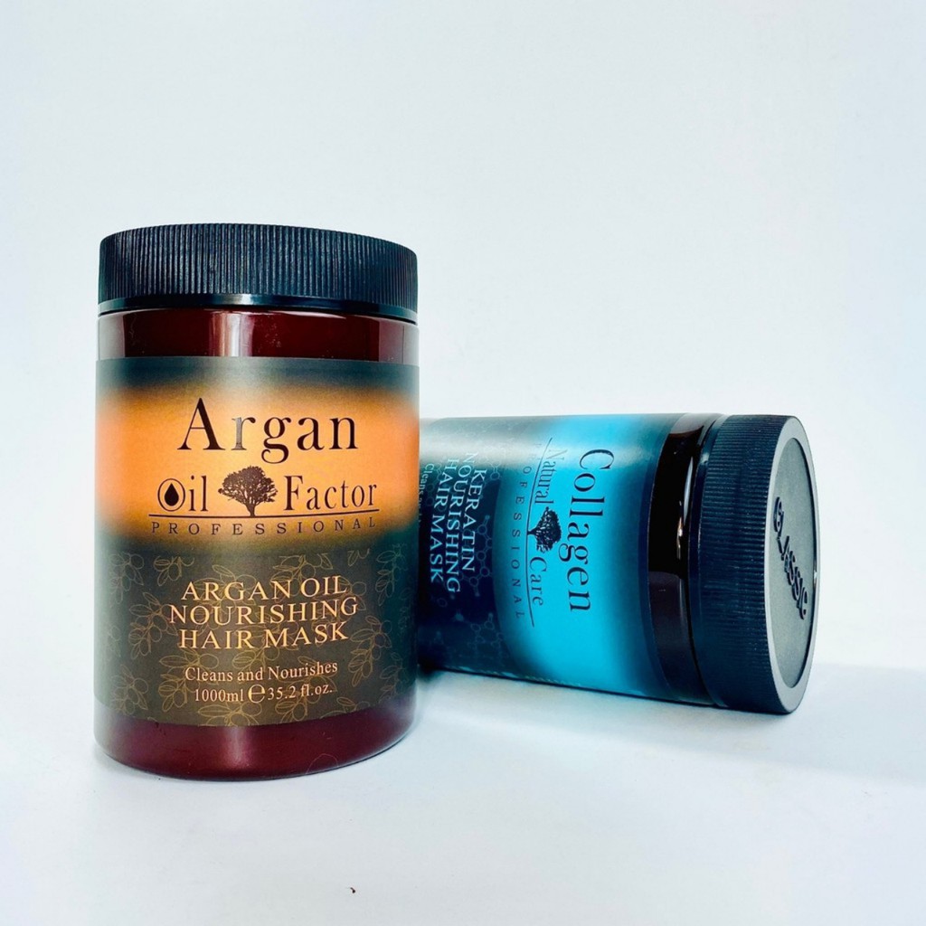 Kem ủ tóc ARGAN OIL COLLAGEN 1000ML - Ủ hấp tóc cung cấp dưỡng chất ARGAN OIL COLLAGEN 1000g