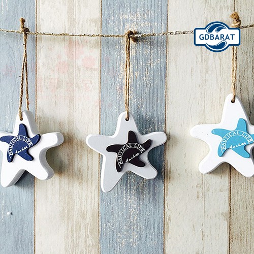 Phụ Kiện Treo Trang Trí Bằng Gỗ Hình Sao Biển / Cá Xinh Xắn