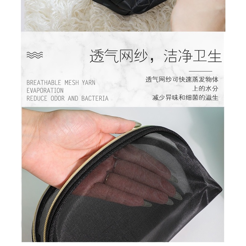 Túi lưới vuông trong suốt đựng mỹ phẩm tiện lợi đa năng