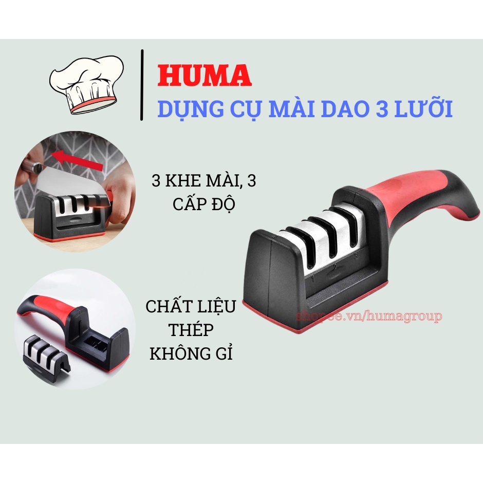 Dụng Cụ Mài Dao Kéo 3 Cấp Độ - Bộ Mài Dao Inox 3 Rãnh Cầm Tay Chuyên Nghiệp