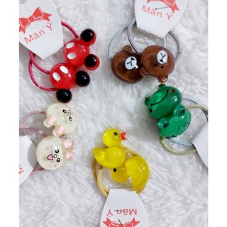 Set 02 cột tóc họa tiết hoạt hình cute cho bé