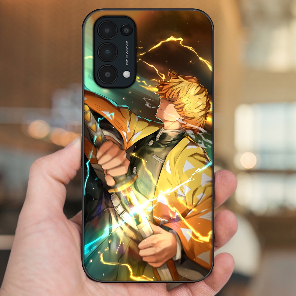 Ốp lưng Oppo Reno 5 viền đen in hình Zenitsu Kimetsu no Yaiba