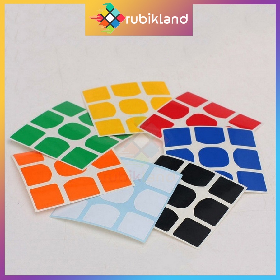 Sticker Dán Rubik Gan 3x3 Rubic 3 Tầng Bo Góc Cạnh