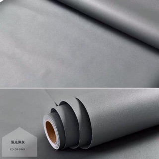 10M Giấy dán tường màu trơn nhám ghi đậm, keo sẵn, khổ rộng 60cm