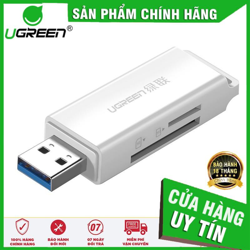 Đầu đọc thẻ nhớ SD và TF dạng móc treo USB 3.0 UGREEN CM104 ✔HÀNG CHÍNH HÃNG ✔