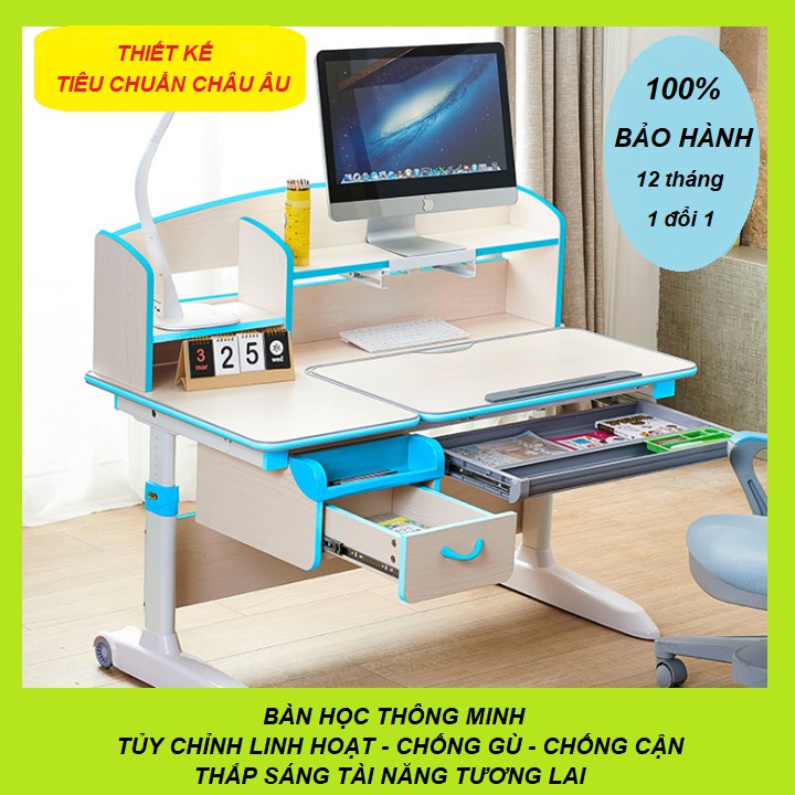 BÀN HỌC THÔNG MINH - CHỐNG GÙ - CHỐNG CẬN THỊ. TÙY CHỈNH ĐA NĂNG. PHÙ HỢP TỪ 3 - 18 TUỔI.