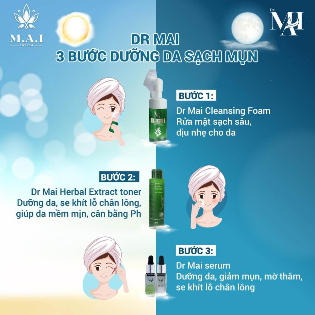 Sữa rửa mặt, sữa rửa mặt Dr Mai dành cho da dầu và da nhạy cảm, sạch sâu dịu nhẹ