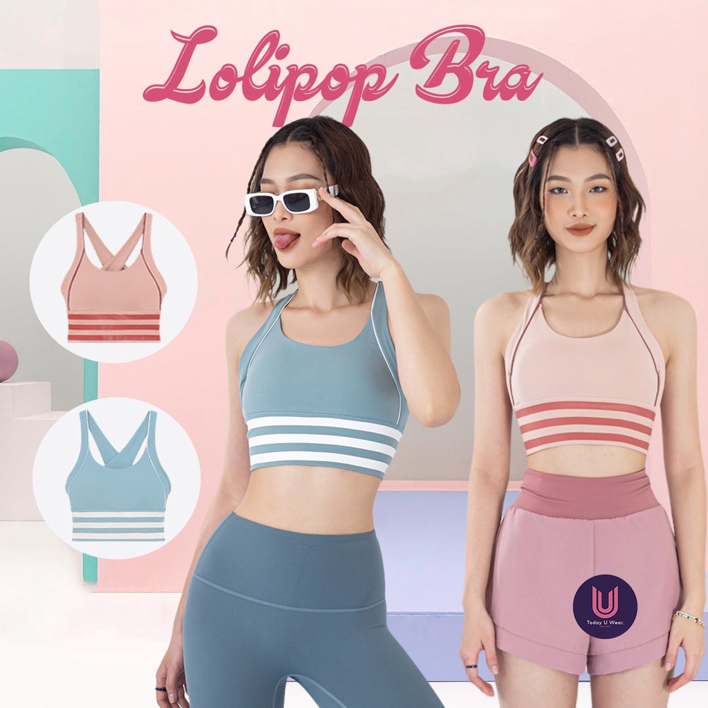 Áo tập bra gym yoga thể thao nữ Lollipop nâng vòng 1 hai màu Today U Wear