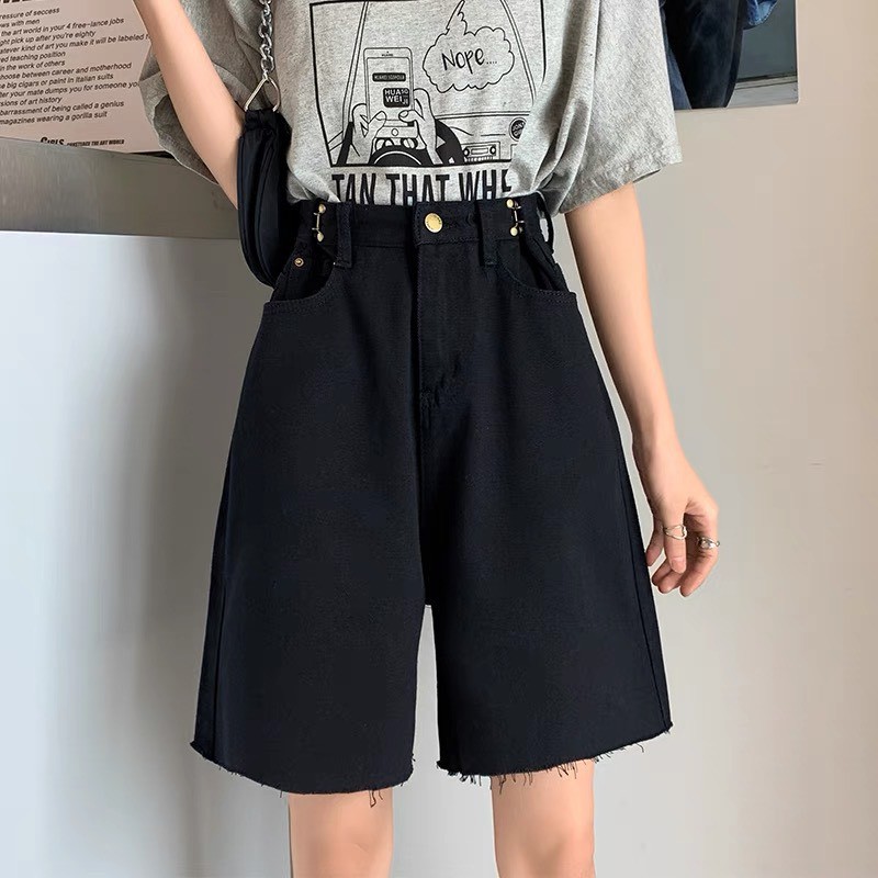 Quần Short Jean Ống Rộng Lưng Cao GÀI EO Ulzzang Unisex mặc lên cực tôn dáng RÔ STORE QS13