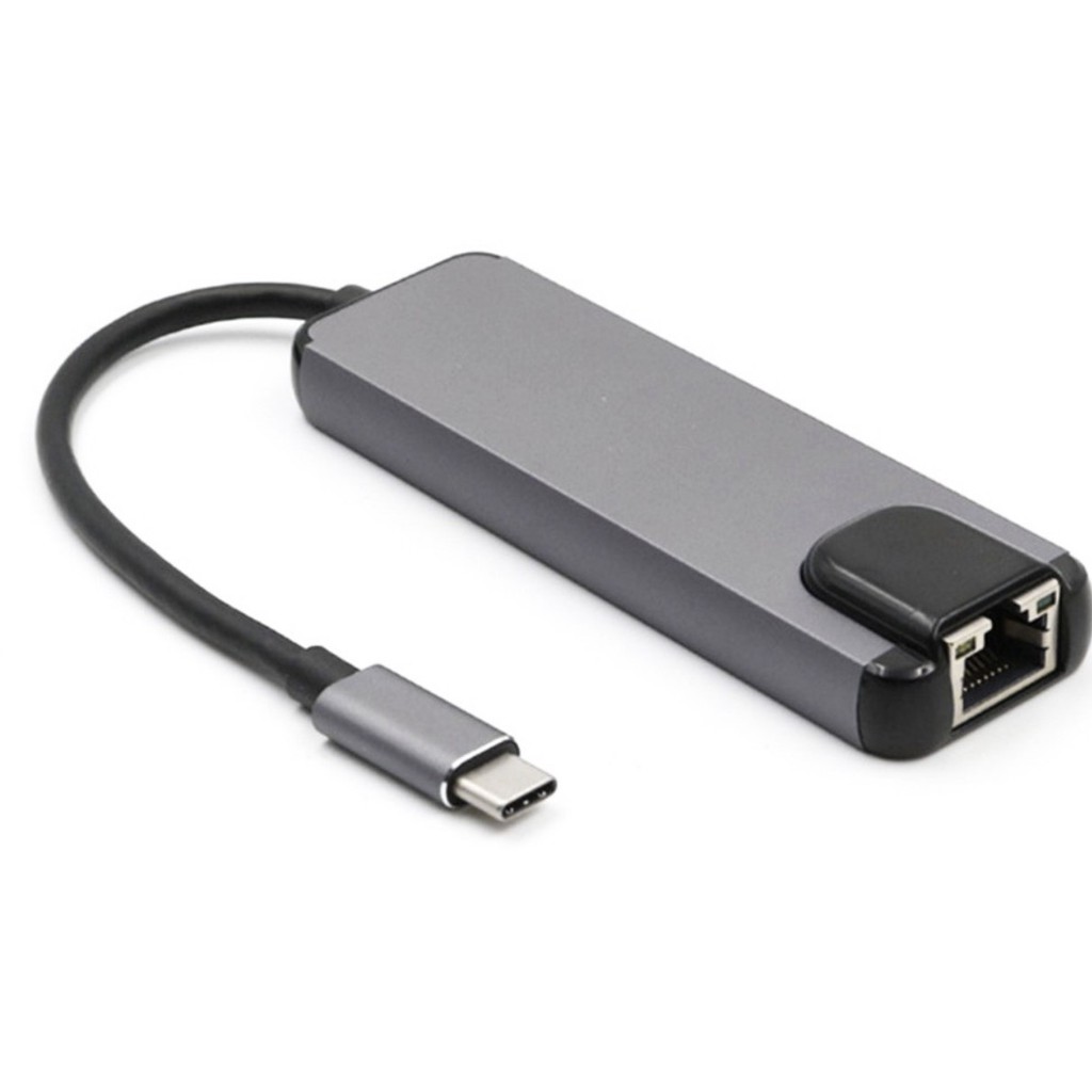 Cáp chuyển Type C(USB 3.1) 5 trong 1 tốc độ cao 4K HDMI/ Rj45 Gigabit