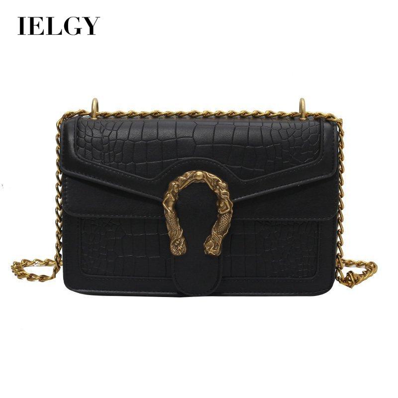IELGY Túi Đeo Vai Họa Tiết Da Cá Sấu Phong Cách Retro Thời Trang Cho Nữ