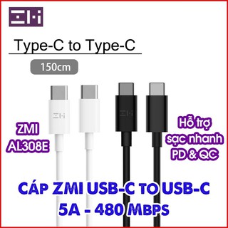 CÁP SẠC TYPE-C TO TYPE-C XIAOMI ZMI AL308