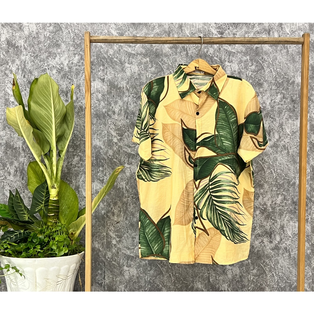 MẪU MỚI  Áo Sơ Mi Hawaii Đũi Tơ Cao Cấp