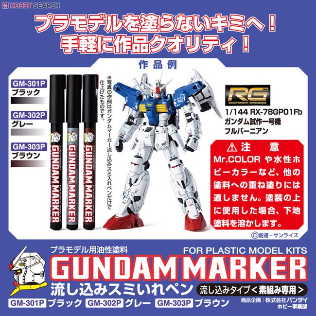 Dụng Cụ Bút Kẻ Chảy Lằn Chìm Gundam Marker Gm301 Màu Đen / Xám / Nâu
