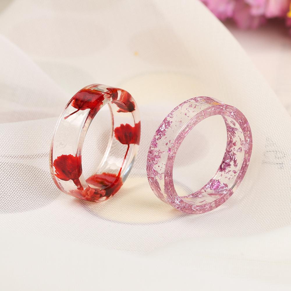 ♪PATH♪ Gift Wood Ring Fashion Flower Grass Jewelry Landscape Magnificent Plants Inside Finger Fantasy Handmade Resin Ring/Multicolor