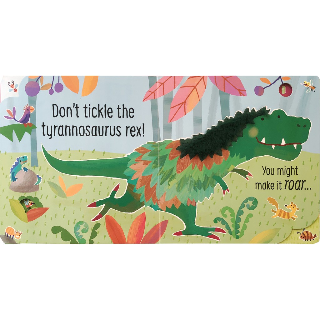 Sách âm thanh chạm cảm nhận Don’t Tickle the Dinosaurs Usborne cho bé