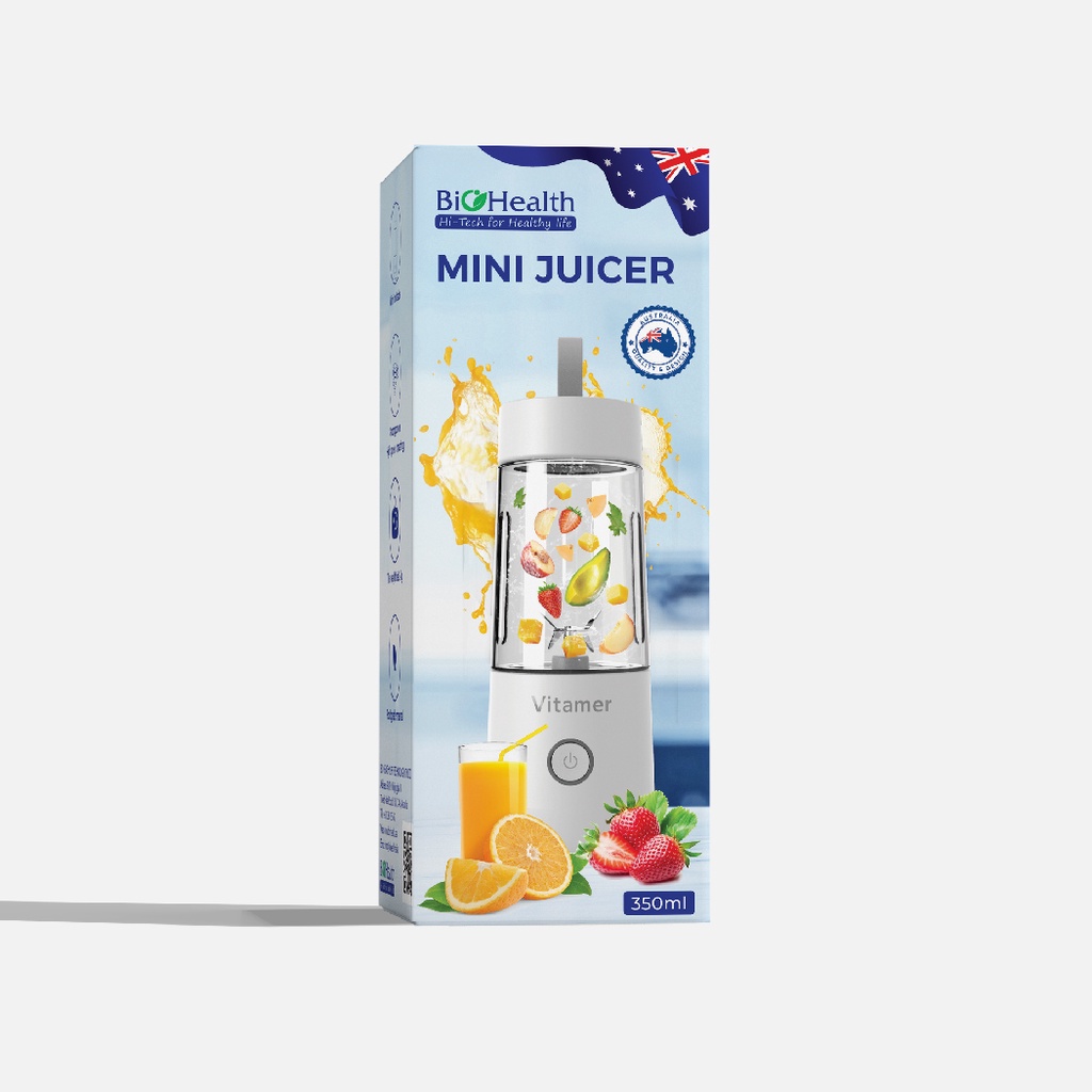 Máy Xay Sinh Tố Cầm Tay, Nhỏ Gọn, Sạc Pin Thuận Tiện - Biohealth MINI JUICER 350ml