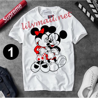 Áo thun Chuột Mickey Minnie Mouse - Hoạt hình - Unisex - Tay lỡ - Nam nữ - Lilymall.net Log 54 - 008