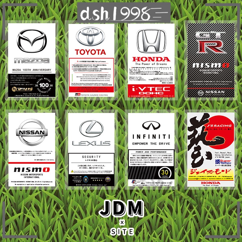 Miếng Dán Tĩnh Điện JDM Trang Trí Kính Chắn Gió Xe Hơi Porsche Tesla Honda Toyota Nissan BMW Mercedes benz Mazda