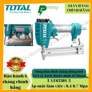 Súng bắn đinh dùng hơi total tat83301-3 dụng cụ bắn đinh 10-30mm, ga18,1.25x1.00mm, 0,4-0,7mpa