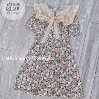 Váy hoa tiểu thư cổ bèo vintage (ảnh cuối mình mặc)