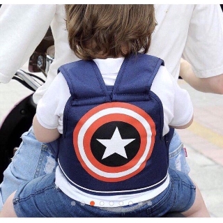 Đai ngồi xe máy vai đeo cho bé an toàn mẫu Captain xanh đậm
