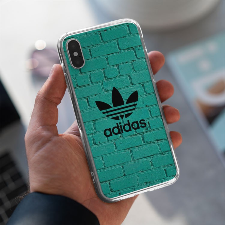 Ốp lưng logo ADIDAS tường gạch  xanh cho Iphone 5 6 7 8 Plus 11 12 Pro Max X Xr ADIPOD00217