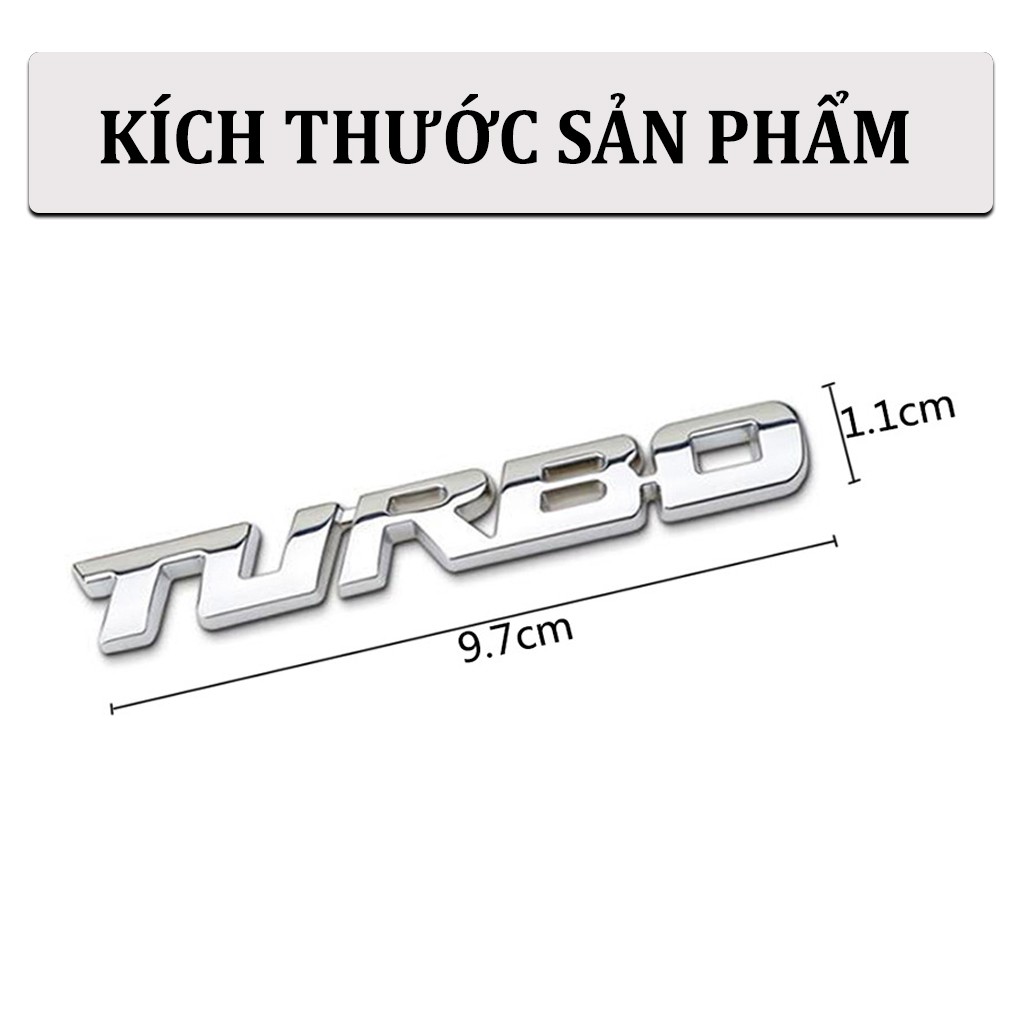 Logo TURBO 3D _ Chữ TURBO 3D Kim Loại Dán Trang Trí Ô Tô