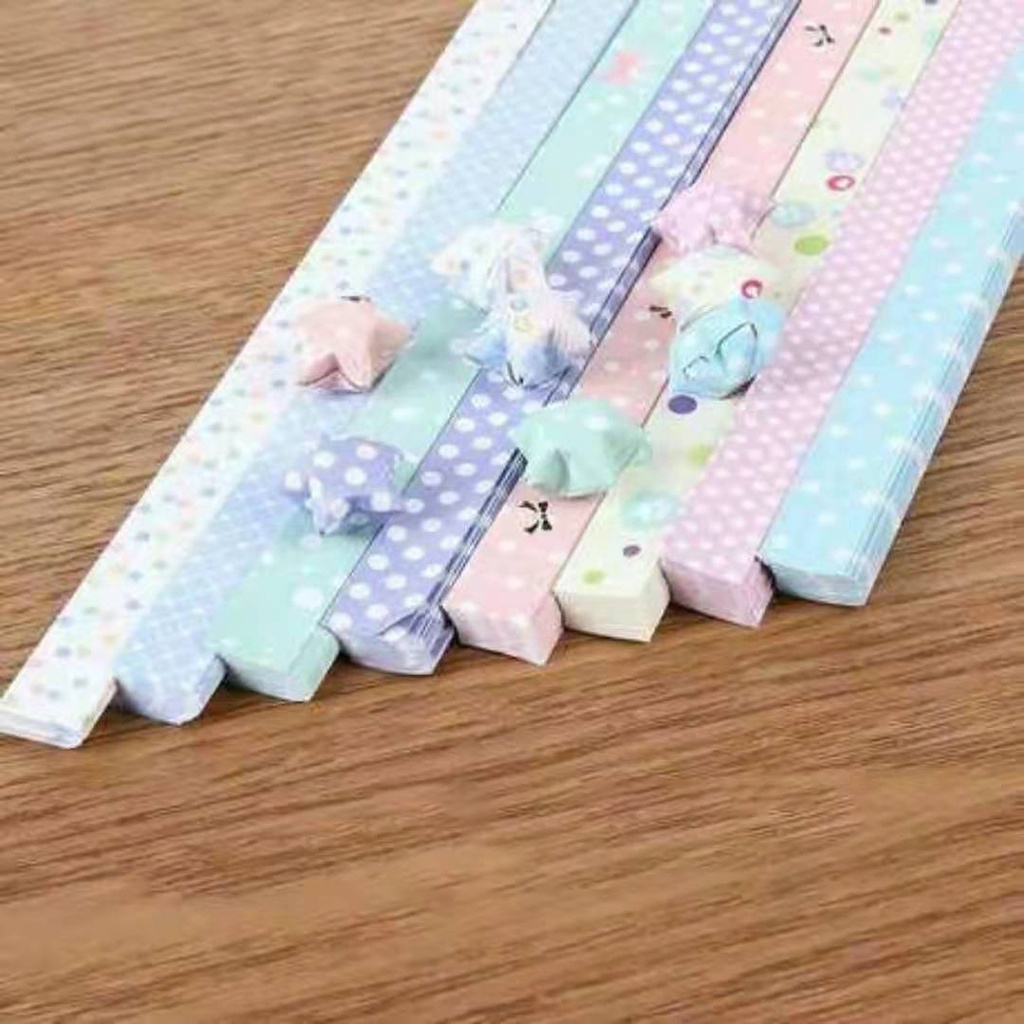 Set giấy gập sao dạ quang trang trí DIY nhiều màu sắc (210 tờ)