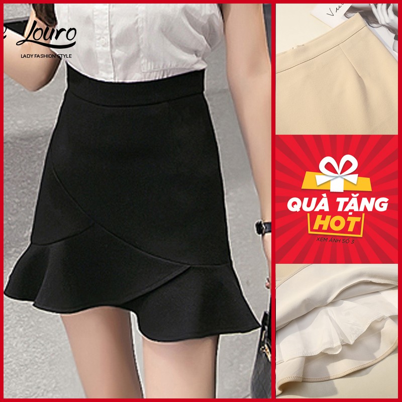 Chân váy công sở đẹp Louro L700, dáng ngắn chữ A vẩy đuôi cá nhẹ | BigBuy360 - bigbuy360.vn