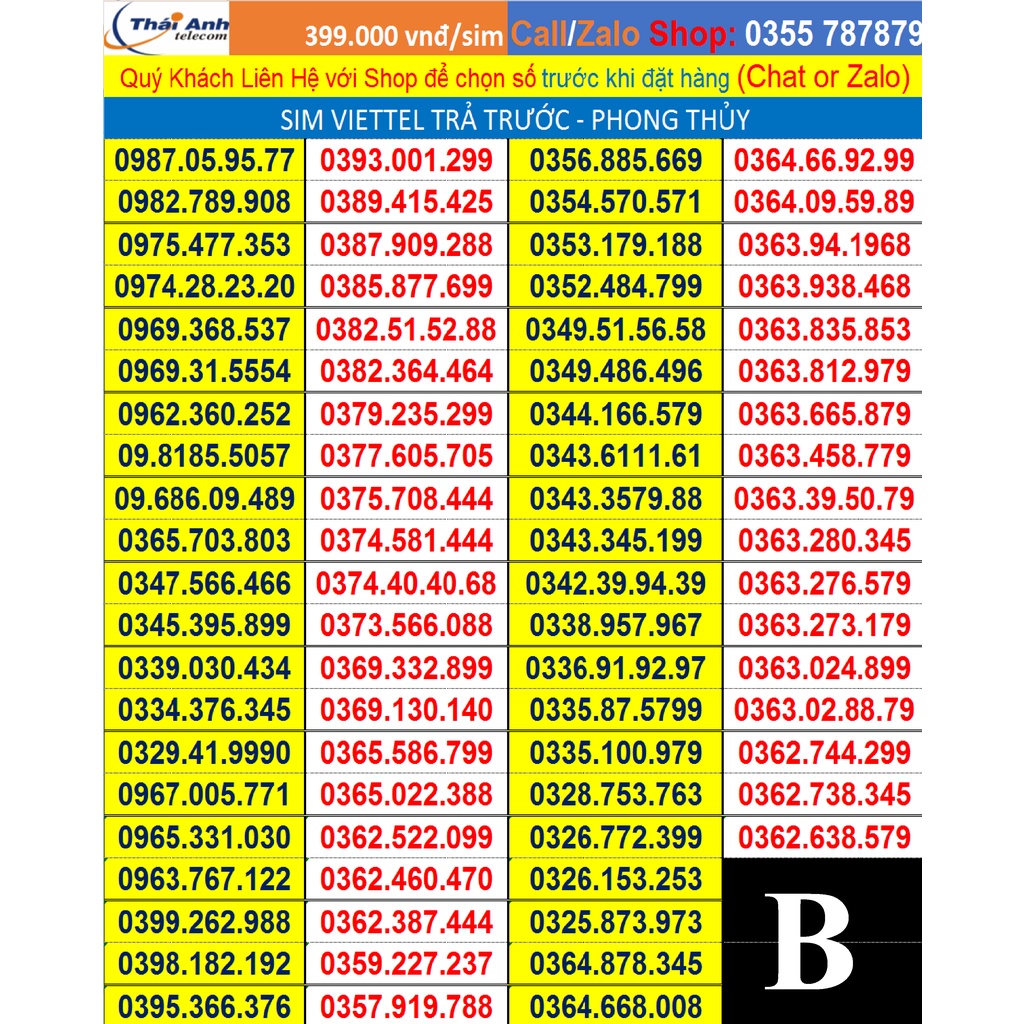 Sim Viettel đẹp trả trước đầu 09, lộc phát, Phong thủy, Số Tiến gói cước v90, V120, F70, F90 đồng giá 399.000đ