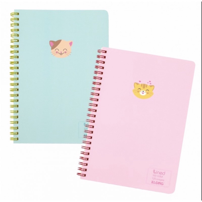 KLONG - Sổ lò xo kép ruột CARO / LINED 120 trang A5; MS: 535 / 537 🐻🌸