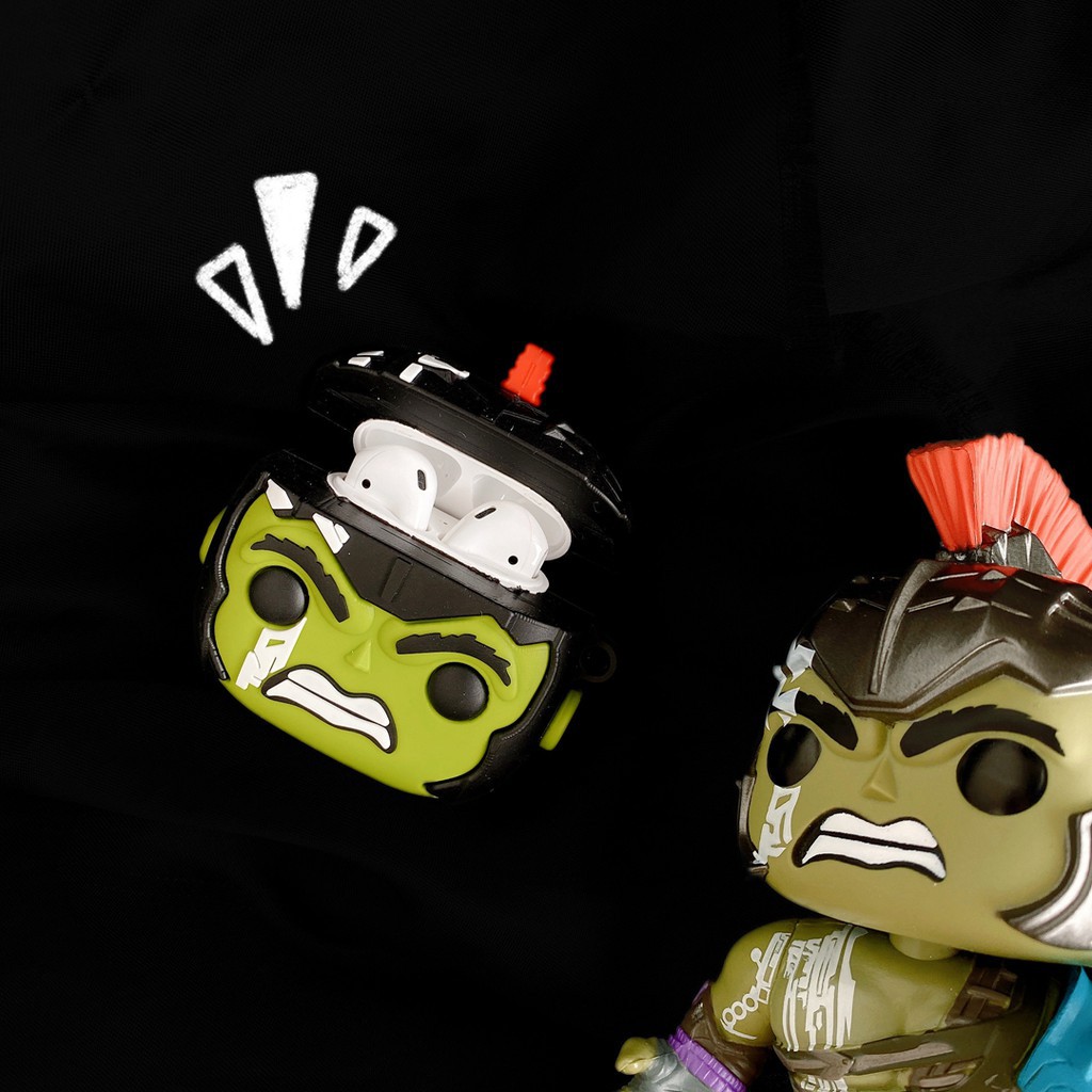 Vỏ bảo vệ hình Marvel Hulk cho hộp sạc tai nghe không dây airpods gen 1 2