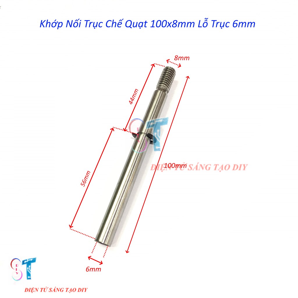 Khớp Nối Trục Chế Quạt 100x8mm Lỗ Trục 6mm Cho Động Cơ Không Chổi Than, BLDC