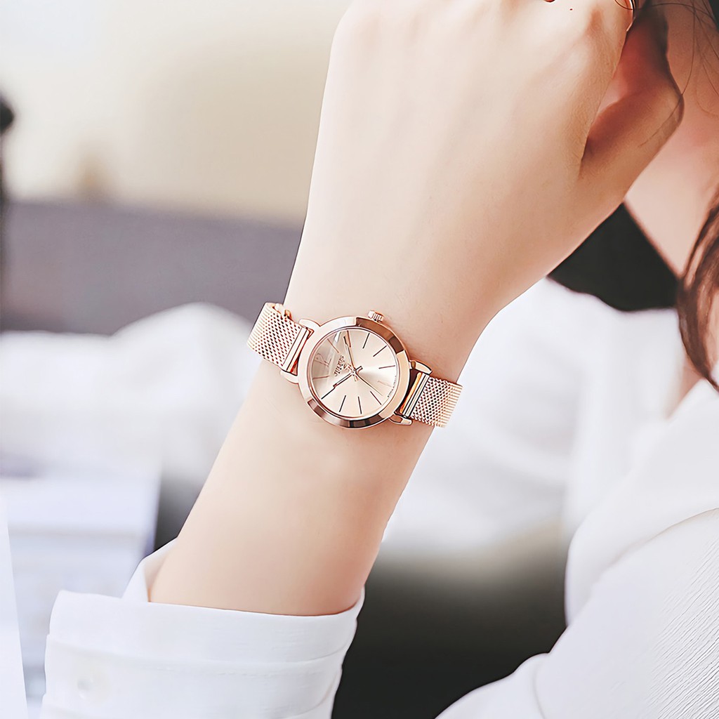 Đồng hồ nữ Julius Hàn Quốc JA-732C dây thép (Đồng)